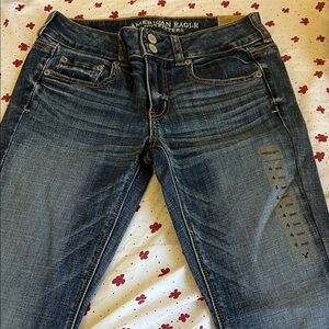 American Eagle Outfitters Women's Dark Blue  Jeans